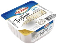 Сир кисломолочний Творожна традиція нежирний TM PRESIDENT (Кв.стаканчик 0,300 кг)